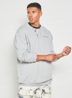 Buy Oversized Sweatshirt Light Grey in UAE