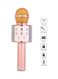 Buy Portable Wireless Handheld Karaoke Microphone With Bluetooth Speaker WS-858 Rose Gold in Saudi Arabia