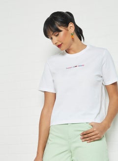 Buy Logo Print T-Shirt White in UAE