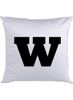 Buy W Printed Cushion White/Black 40x40cm in UAE