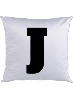 Buy J Printed Cushion White/Black 40x40cm in UAE