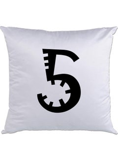 Buy 5 Printed Cushion White/Black 40x40cm in UAE