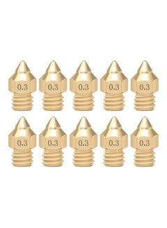 Buy 10-Piece TTS Pointed Nozzles For 3D Printer Brass in UAE