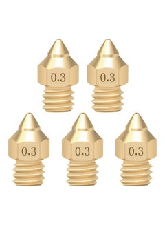 Buy 5-Piece 3D Printer Nozzles Brass in Saudi Arabia