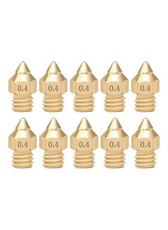 Buy Pack Of 10 TTS Pointed Nozzle For 3D Printer Gold in Saudi Arabia