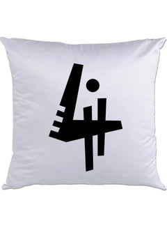 Buy 4 Printed Cushion White/Black 40x40cm in UAE