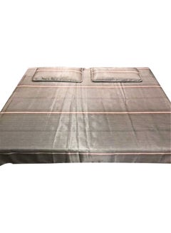 Buy Summer Ice Silk Soft Cool Breathable Bed Flat Sheet with Pillow Cover Multicolour 240x250x0.5cm in Saudi Arabia