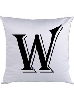 Buy W Printed Cushion White/Black 40x40cm in UAE