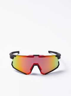 اشتري Cycling Glasses - Athletiq Club Jabal Sawda - Black Frame with Red Fire Multilayer Mirror Lens في السعودية