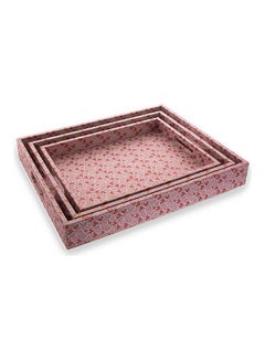 Buy 3-Piece Tray Set Multicolour 48x39x20cm in Saudi Arabia