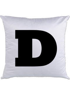 Buy D Printed Cushion White/Black 40x40cm in UAE