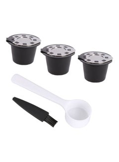 اشتري 5-Piece Refillable Coffee Filter Capsule Cup for Nespresso with Spoon and Brush Multicolour 3.7 x 2.5 x 2.5cm في السعودية
