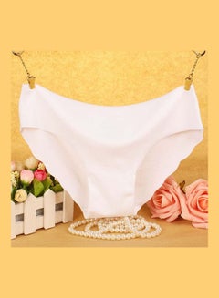 Buy Solid Low Waist Panty White in Saudi Arabia