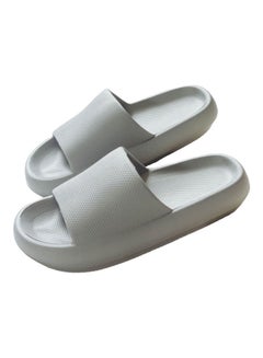 Buy Thick Bottom Bathroom Shower Slippers Grey in UAE