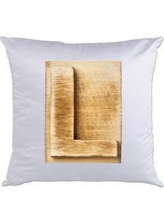 اشتري L-Printed Decorative Pillow White/Brown 40 x 40سم في الامارات