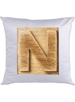 اشتري N-Printed Decorative Pillow White/Brown 40 x 40سم في الامارات