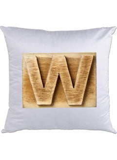 Buy W-Printed Decorative Pillow White/Brown 40 x 40cm in UAE