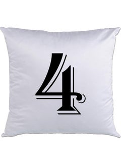 اشتري 4-Printed Decorative Pillow White/Black 40 x 40سم في الامارات