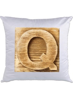 Buy Q-Printed Decorative Pillow White/Brown 40 x 40cm in UAE