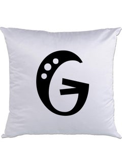 Buy G Printed Cushion White/Black 40x40cm in UAE