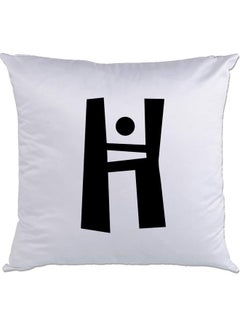 اشتري H Printed Cushion White/Black 40x40سم في الامارات