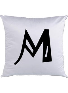 Buy M Printed Cushion White/Black 40x40cm in UAE