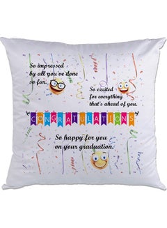 Buy Quote Printed Cushion Multicolour 40x40cm in UAE