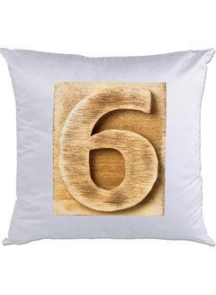 Buy 6-Printed Decorative Cushion White/Brown 40 x 40cm in UAE