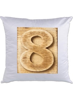 اشتري 8-Printed Decorative Pillow White/Brown في الامارات