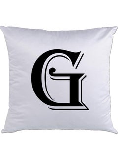 Buy G-Printed Decorative Pillow White/Black 40 x 40cm in UAE