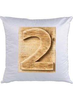 Buy 2-Printed Pillow Cushion White/Brown in UAE