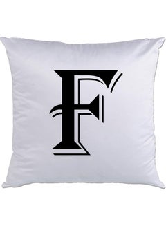 اشتري F-Printed Decorative Pillow White/Black 40 x 40سم في الامارات