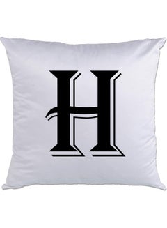 اشتري H-Printed Decorative Pillow White/Black 40 x 40سم في الامارات