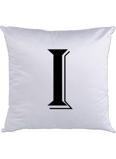 اشتري I-Printed Decorative Pillow White/Black 40 x 40سم في الامارات