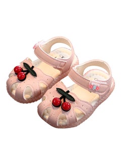 Buy Anti-Skid Comfortable Soft Sole Baby Girl Sandals Pink/Black/Red in Saudi Arabia
