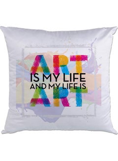 Buy Quote Printed Cushion White/Yellow/Black 40x40cm in UAE