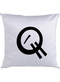 Buy Q Printed Cushion White/Black 40x40cm in UAE