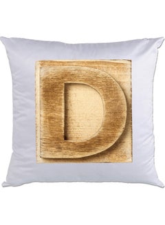 Buy D-Printed Decorative Pillow White/Brown 40 x 40cm in UAE