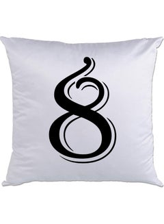 Buy 8-Printed Decorative Pillow White/Black 40 x 40cm in UAE