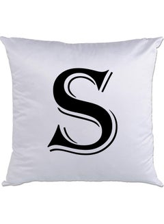 Buy S Printed Cushion White/Black 40x40cm in UAE