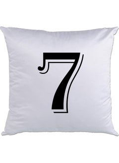 Buy 7-Printed Decorative Pillow White/Black 40 x 40cm in UAE