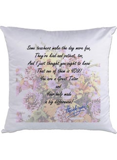 Buy Quote Printed Cushion Multicolour 40x40cm in UAE