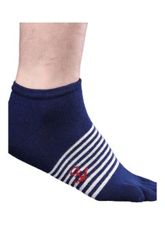 Buy Striped Socks Navy Blue/White in Saudi Arabia