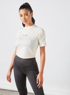 Buy First Mile Mock Neck Training T-Shirt Off-White in UAE