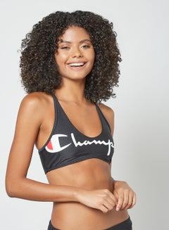 Buy Cross Back Script Logo Bikini Top Black in Saudi Arabia