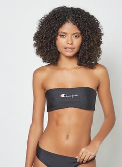 Buy Reversible Script Logo Bandeau Bikini Top Black/White in UAE