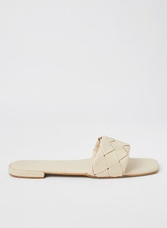 Buy Leather Flat Sandals Birch in Saudi Arabia