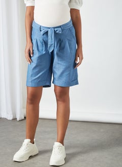 Buy Longline Maternity Shorts Light Blue in Saudi Arabia