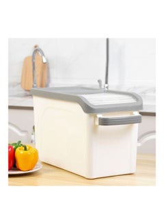 Buy Thickened Moisture-Proof Rice Barrel Window Rice Storage Box Grey/White in UAE