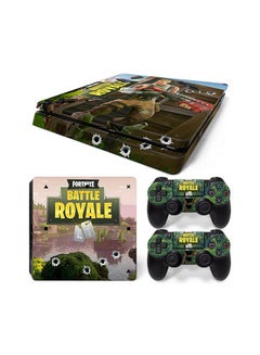 Buy Console And Controller Sticker Set For PlayStation 4 Slim Battle Royale in UAE